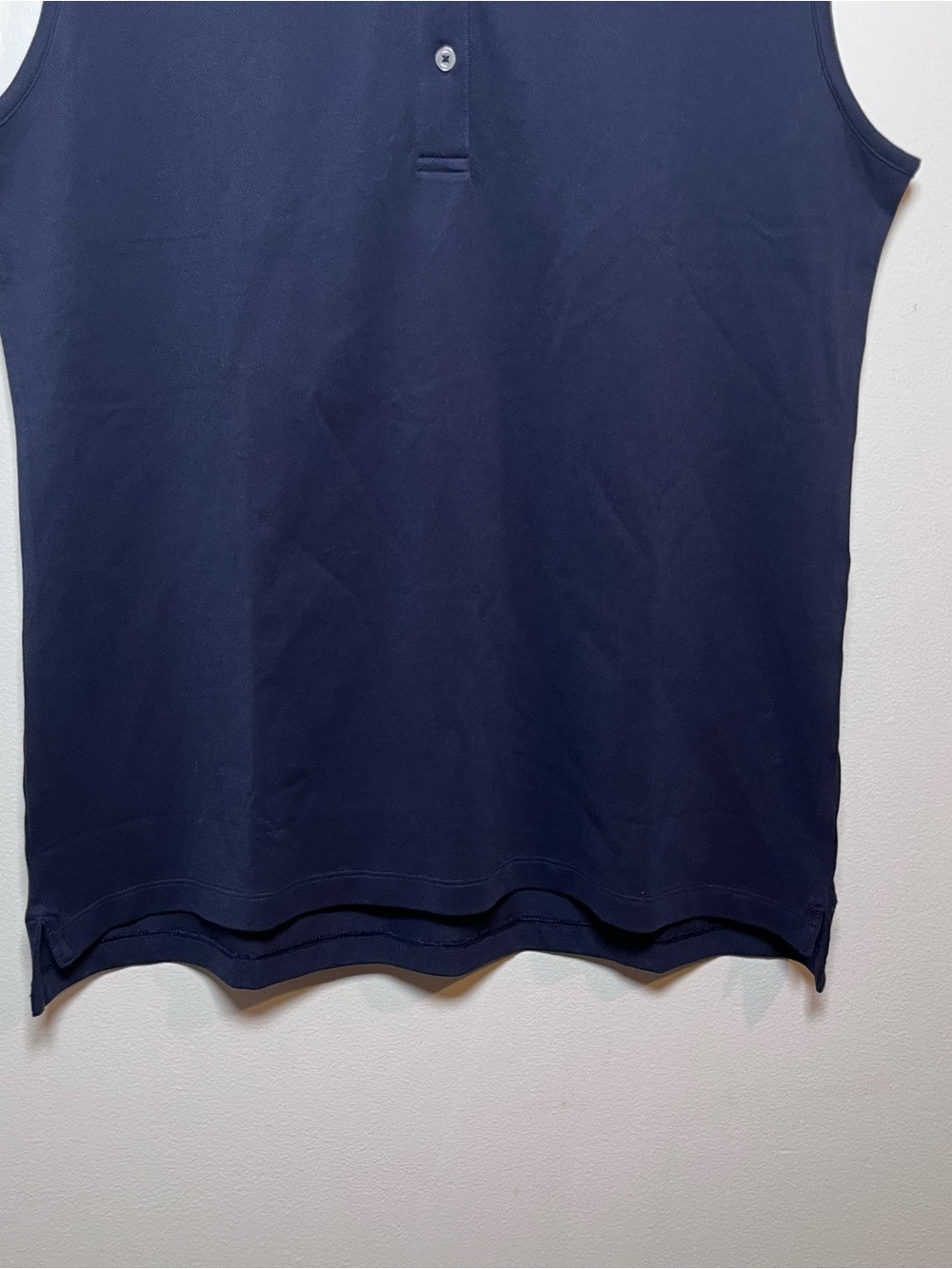 Tory Burch Sport Classic Tech Pique Sleeveless Polo Top Size XL Blue Golf Active - Picture 5 of 8